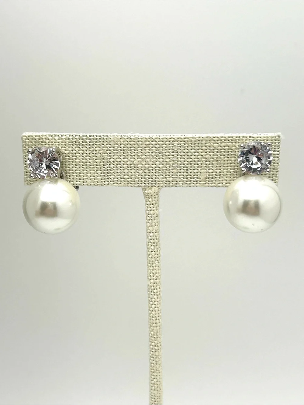 Kenneth Jay Lane Pearl and Crystal Earrings - Picture 2 of 6